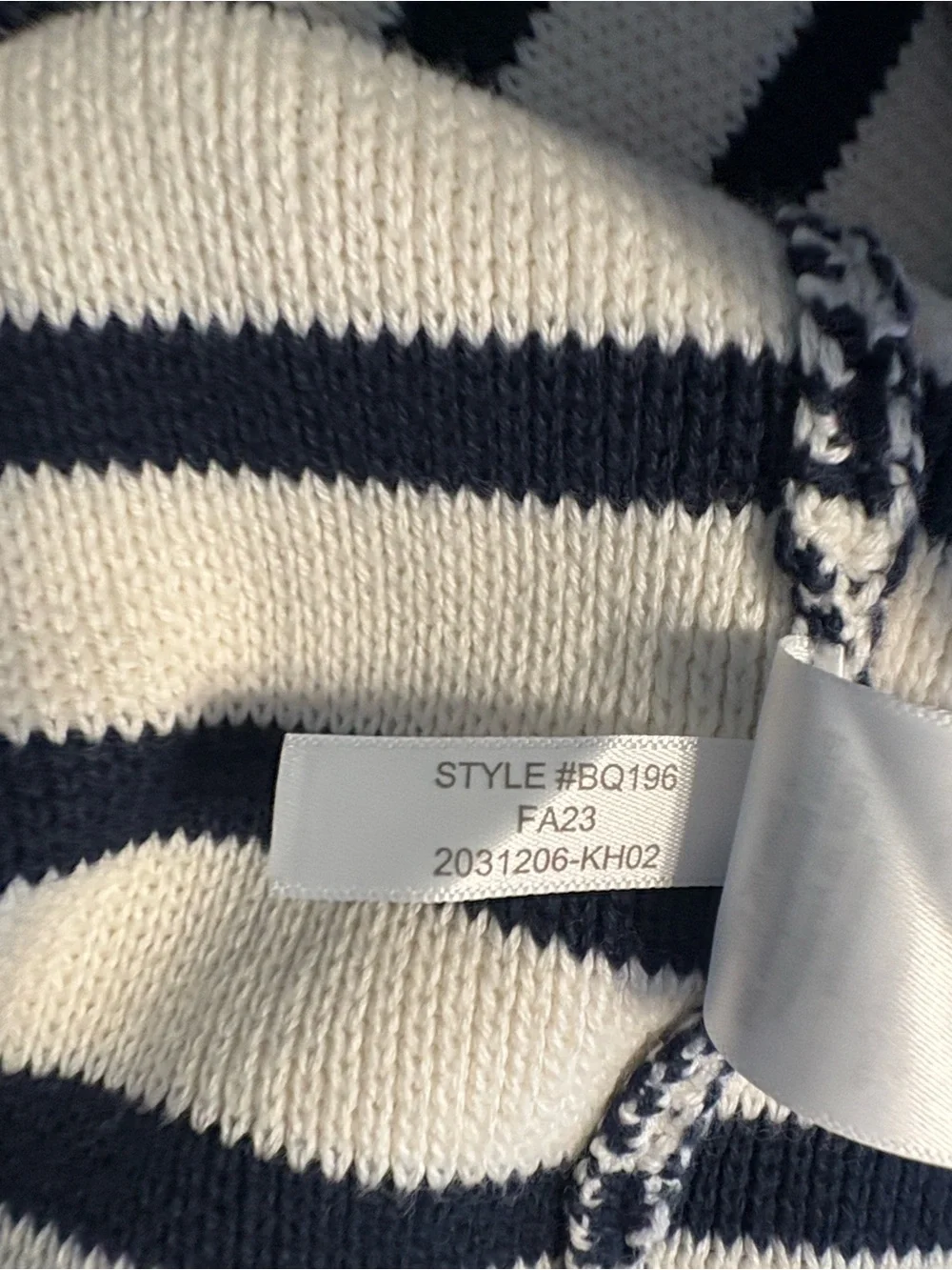 J. Crew Emilie Sweater Lady Jacket in Stripe XXL Navy Cream Stripe Work Office